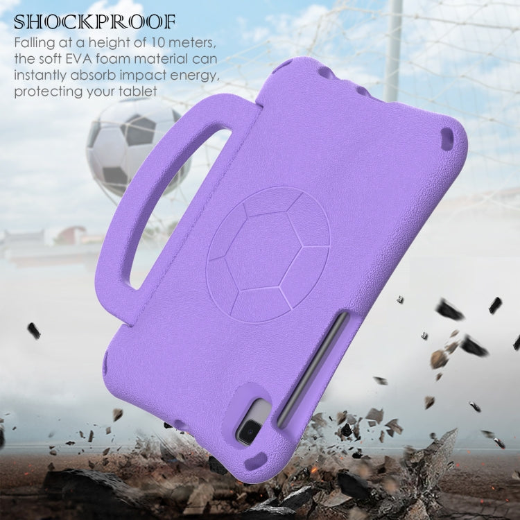 For Samsung Galaxy Tab A 8.0 T290/T295 Handle Football Shaped EVA Shockproof Tablet Case(Light Purple) by bashfashion