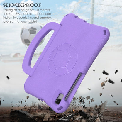 For Samsung Galaxy Tab A 8.0 T290/T295 Handle Football Shaped EVA Shockproof Tablet Case(Light Purple) by bashfashion