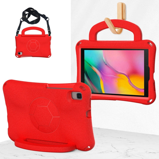 For Samsung Galaxy Tab A 8.0 T290/T295 Handle Football Shaped EVA Shockproof Tablet Case(Red) by bashfashion
