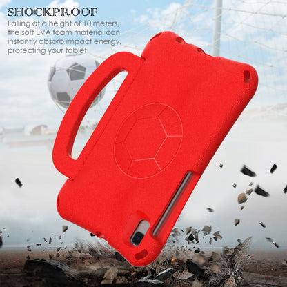 For Samsung Galaxy Tab A 8.0 T290/T295 Handle Football Shaped EVA Shockproof Tablet Case(Red) by bashfashion