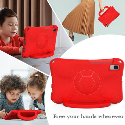 For Samsung Galaxy Tab A 8.0 T290/T295 Handle Football Shaped EVA Shockproof Tablet Case(Red) by bashfashion
