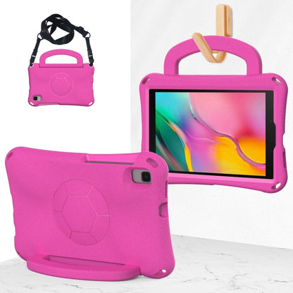 For Samsung Galaxy Tab A 8.0 T290/T295 Handle Football Shaped EVA Shockproof Tablet Case(Rose Red) by bashfashion