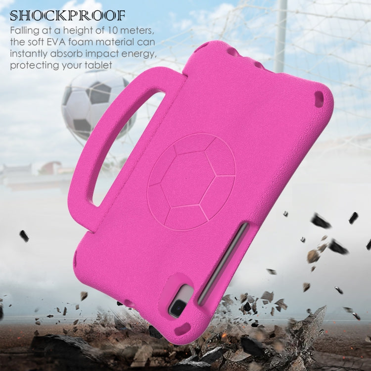 For Samsung Galaxy Tab A 8.0 T290/T295 Handle Football Shaped EVA Shockproof Tablet Case(Rose Red) by bashfashion