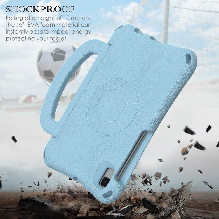 For Samsung Galaxy Tab A 8.0 T290/T295 Handle Football Shaped EVA Shockproof Tablet Case(Light Blue) by bashfashion