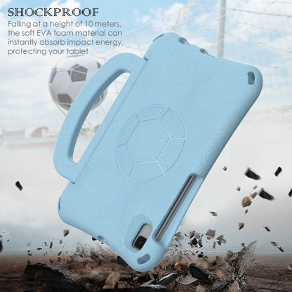 For Samsung Galaxy Tab A 8.0 T290/T295 Handle Football Shaped EVA Shockproof Tablet Case(Light Blue) by bashfashion