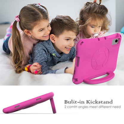 For Samsung Galaxy Tab A11+ / A9+ Handle Football Shaped EVA Shockproof Tablet Case(Rose Red) by bashfashion