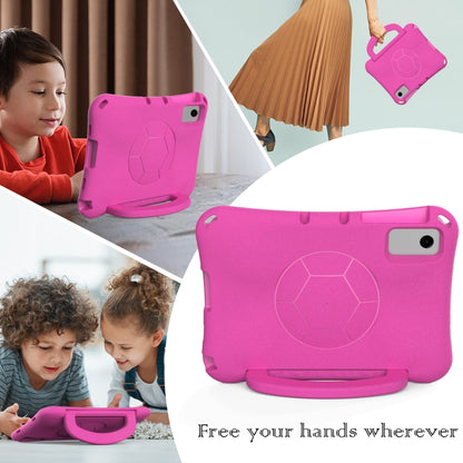 For Samsung Galaxy Tab A11+ / A9+ Handle Football Shaped EVA Shockproof Tablet Case(Rose Red) by bashfashion