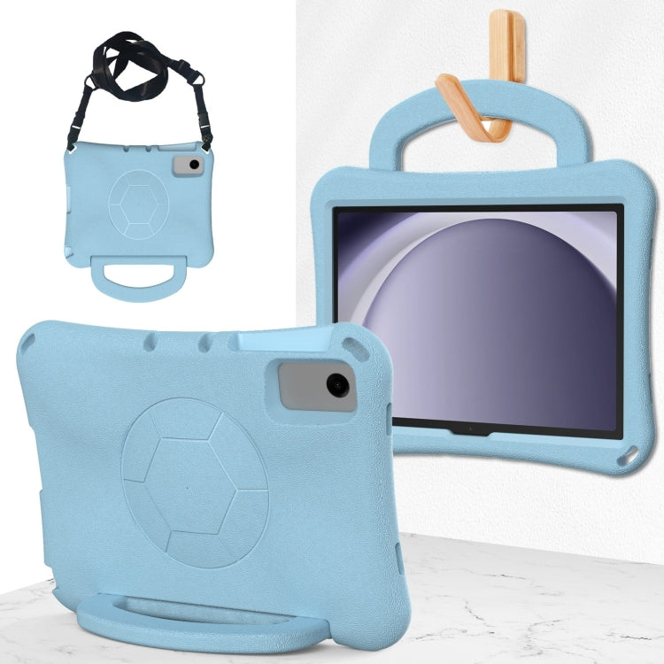 For Samsung Galaxy Tab A11+ / A9+ Handle Football Shaped EVA Shockproof Tablet Case(Light Blue) by bashfashion
