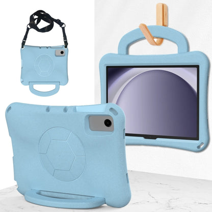 For Samsung Galaxy Tab A11+ / A9+ Handle Football Shaped EVA Shockproof Tablet Case(Light Blue) by bashfashion