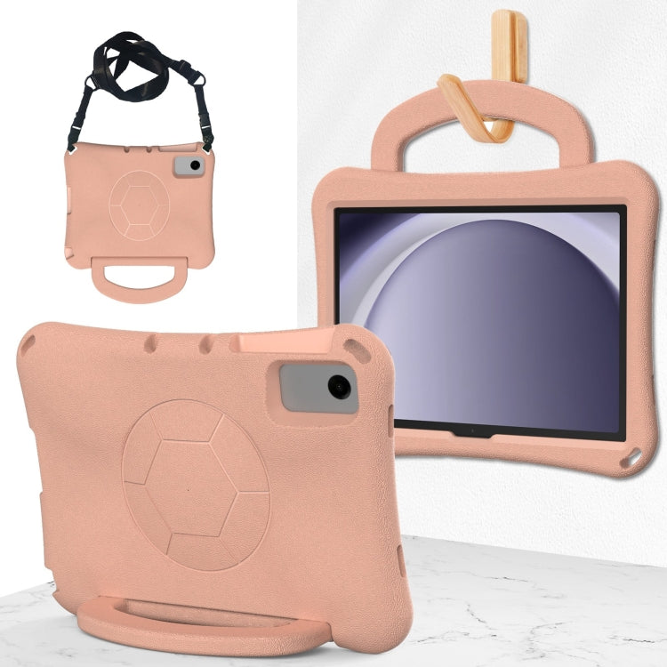 For Samsung Galaxy Tab A11+ / A9+ Handle Football Shaped EVA Shockproof Tablet Case(Light Pink) by bashfashion