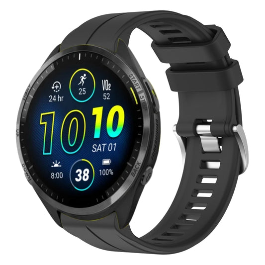 For Garmin Forerunner 965 22mm Solid Color Silicone Watch Band(Black) by bashfashion