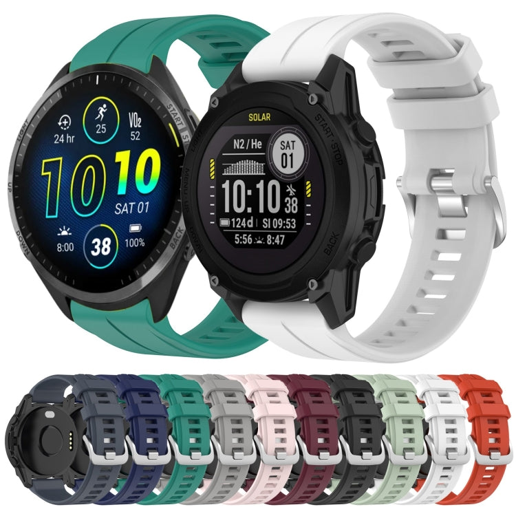 For Garmin Forerunner 965 22mm Solid Color Silicone Watch Band(Black) by bashfashion