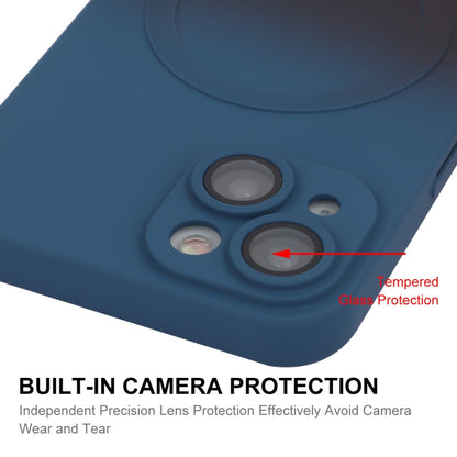 For iPhone 14 Plus ENKAY Hat-Prince MagSafe Rainbow Gradient Silicone Phone Case with Lens Film(Purple Blue) by ENKAY