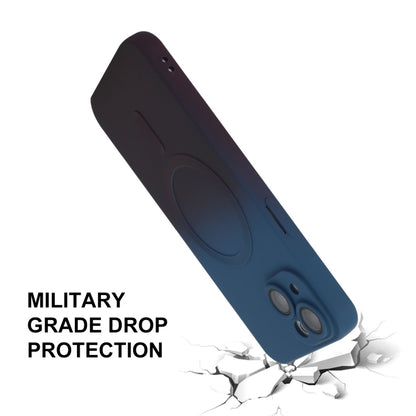 For iPhone 15 Plus ENKAY Hat-Prince MagSafe Rainbow Gradient Silicone Phone Case with Lens Film(Pink Blue) by ENKAY