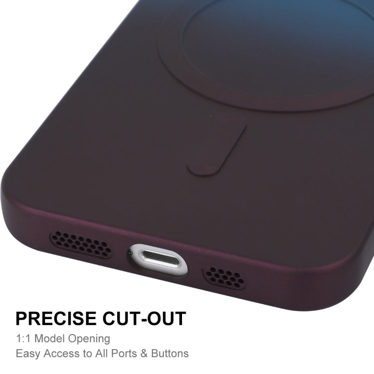 For iPhone 15 Plus ENKAY Hat-Prince MagSafe Rainbow Gradient Silicone Phone Case with Lens Film(Purple Blue) by ENKAY