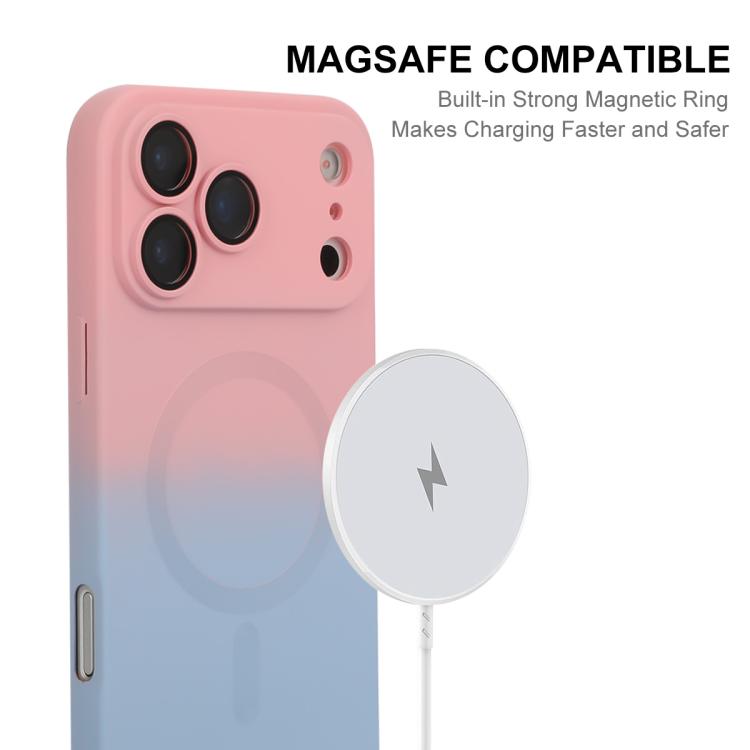 For iPhone 17 Pro Max ENKAY Hat-Prince MagSafe Rainbow Gradient Silicone Phone Case with Lens Film(Orange Yellow) by ENKAY