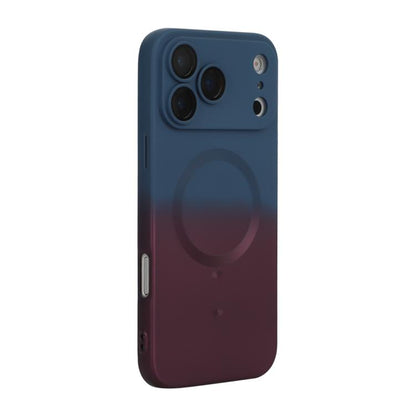 For iPhone 17 Pro Max ENKAY Hat-Prince MagSafe Rainbow Gradient Silicone Phone Case with Lens Film(Dark Blue) by ENKAY