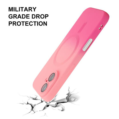 For iPhone 17 ENKAY Hat-Prince MagSafe Rainbow Gradient Silicone Phone Case with Lens Film(Pink Rose) by ENKAY