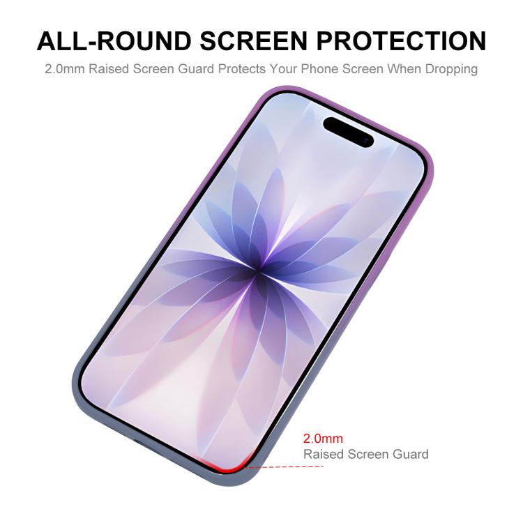 For iPhone 17 ENKAY Hat-Prince MagSafe Rainbow Gradient Silicone Phone Case with Lens Film(Purple Blue) by ENKAY