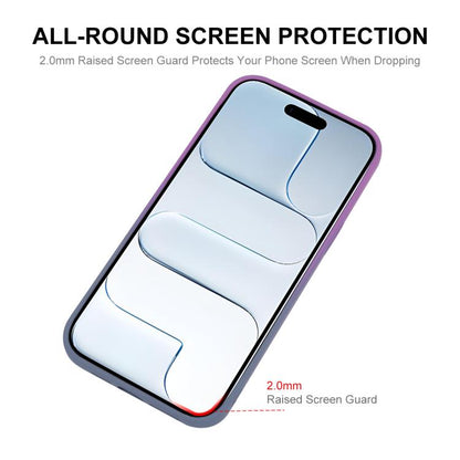 For iPhone Air ENKAY Hat-Prince MagSafe Rainbow Gradient Silicone Phone Case with Lens Film(Pink Blue) by ENKAY