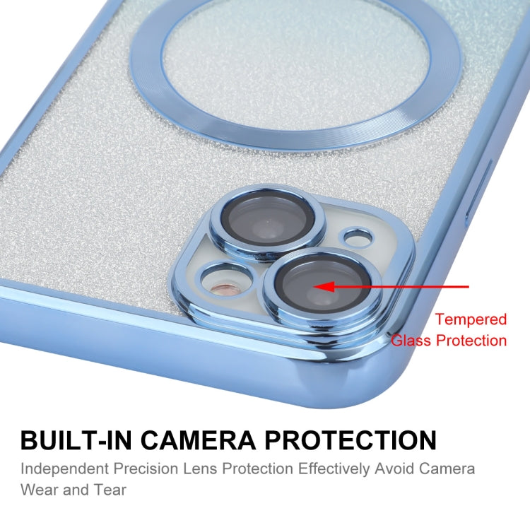 For iPhone 15 ENKAY Hat-Prince Magnetic Glitter Plated Shockproof Phone Case with Lens Film(Purple) by ENKAY