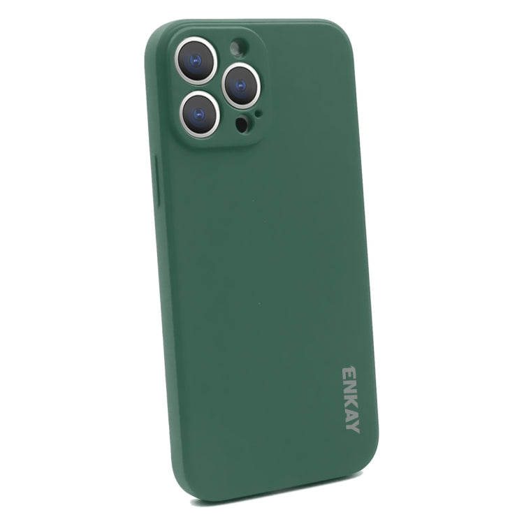 For iPhone 15 Pro Max ENKAY Liquid Silicone Soft Shockproof Phone Case(Dark Green) by ENKAY