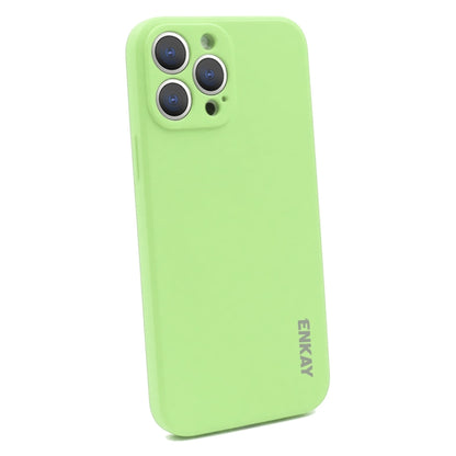 For iPhone 15 Pro Max ENKAY Liquid Silicone Soft Shockproof Phone Case(Light Green) by ENKAY