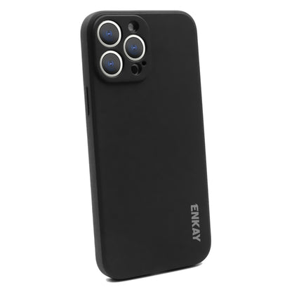 For iPhone 15 Pro ENKAY Liquid Silicone Soft Shockproof Phone Case(Black) by ENKAY