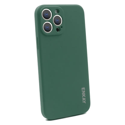 For iPhone 15 Pro ENKAY Liquid Silicone Soft Shockproof Phone Case(Dark Green) by ENKAY