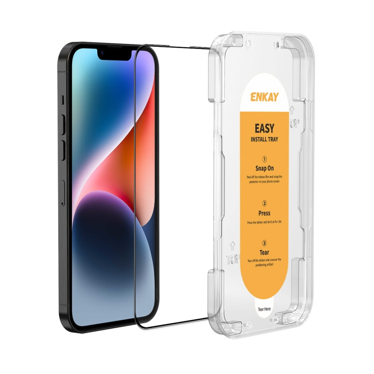 For iPhone 14 / 16e / 13 / 13 Pro ENKAY Easy Install High Alumina Silicon Full Glass Film by ENKAY