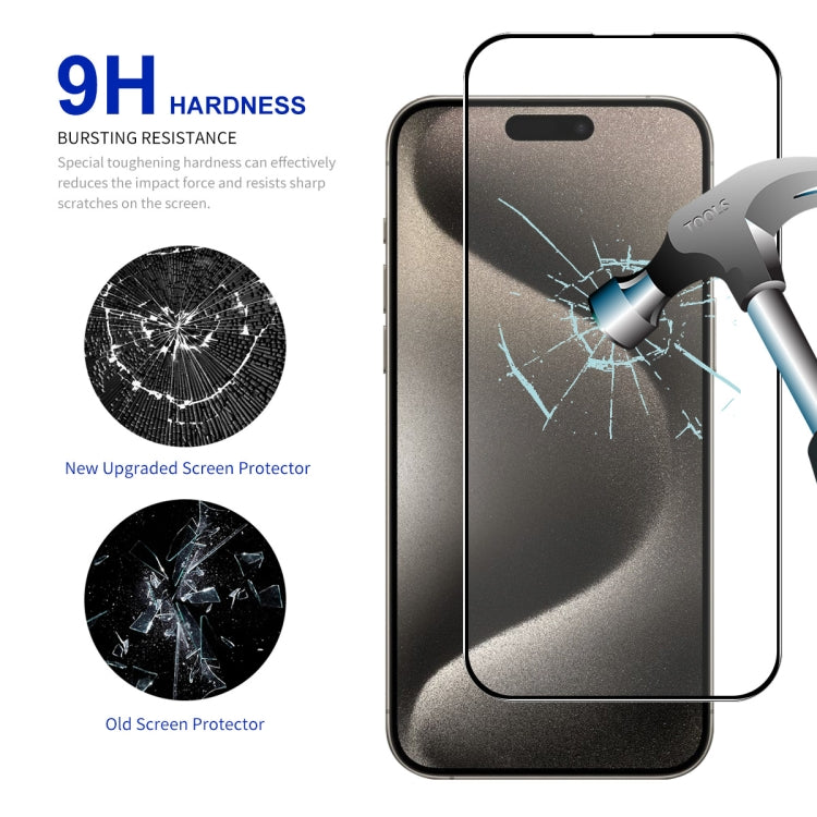For iPhone 15 Pro ENKAY Easy Install High Alumina Silicon Full Glass Film by ENKAY
