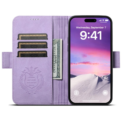 For iPhone 12 Pro Max SUTENI J07 Multifunctional Horizontal Flip Magsafe Leather Phone Case(Purple) by Suteni