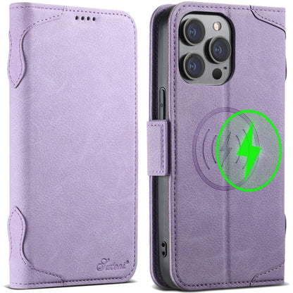 For iPhone 13 Pro Max SUTENI J07 Multifunctional Horizontal Flip Magsafe Leather Phone Case(Purple) by Suteni