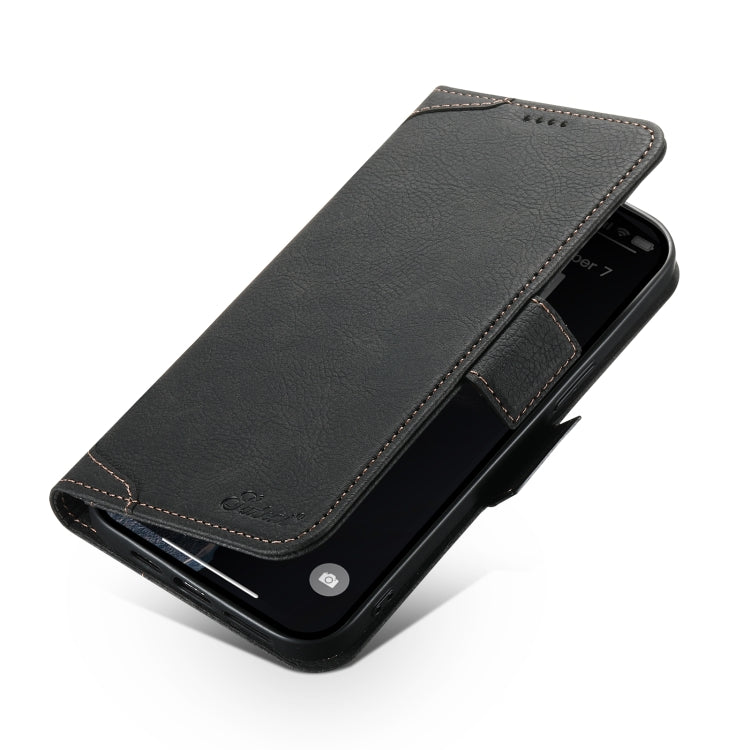 For iPhone 14 Pro SUTENI J07 Multifunctional Horizontal Flip Magsafe Leather Phone Case(Black) by Suteni