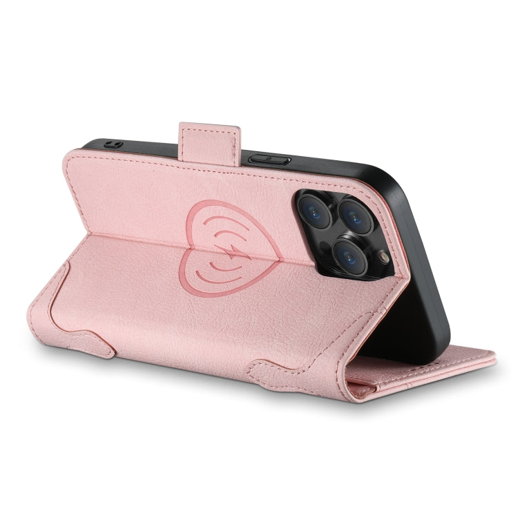 For iPhone 14 Pro Max SUTENI J07 Multifunctional Horizontal Flip Magsafe Leather Phone Case(Pink) by Suteni