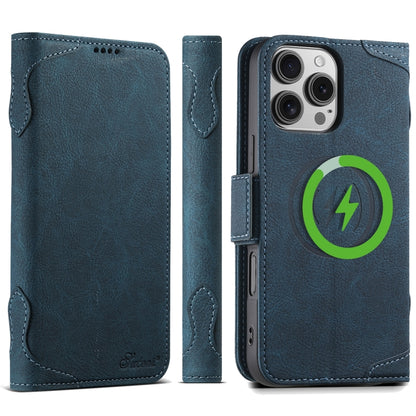For iPhone 16 Pro SUTENI J07 Multifunctional Horizontal Flip Magsafe Leather Phone Case(Blue) by Suteni
