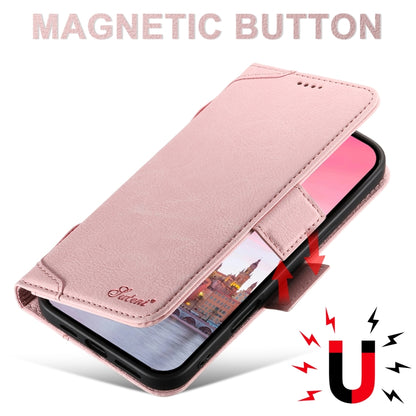 For iPhone 16 Pro SUTENI J07 Multifunctional Horizontal Flip Magsafe Leather Phone Case(Pink) by Suteni
