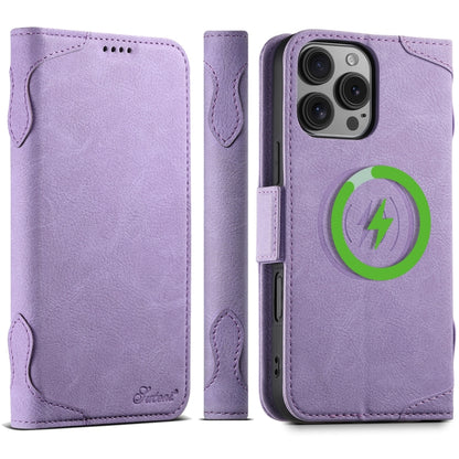 For iPhone 16 Pro SUTENI J07 Multifunctional Horizontal Flip Magsafe Leather Phone Case(Purple) by Suteni