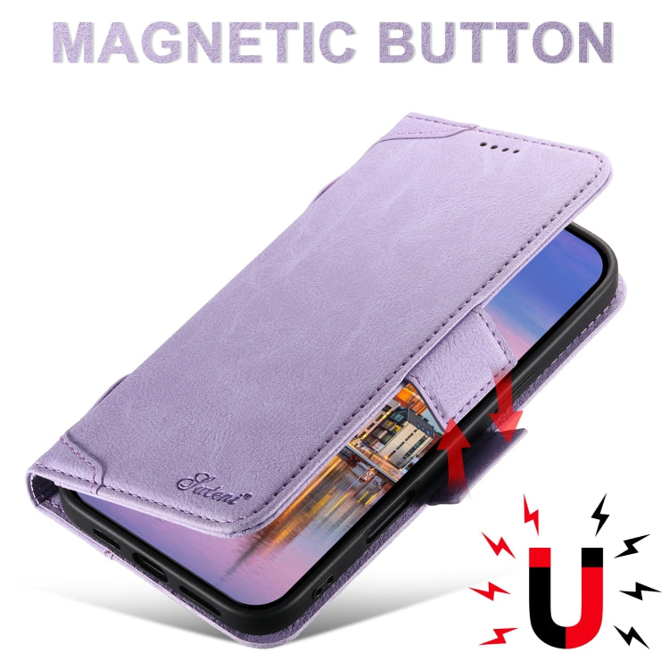 For iPhone 16 Pro SUTENI J07 Multifunctional Horizontal Flip Magsafe Leather Phone Case(Purple) by Suteni