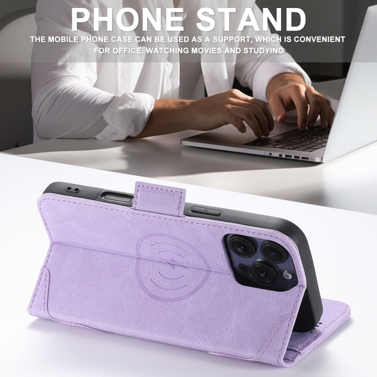 For iPhone 16 Pro SUTENI J07 Multifunctional Horizontal Flip Magsafe Leather Phone Case(Purple) by Suteni