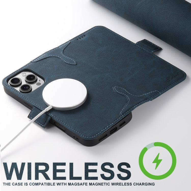 For iPhone 16 Plus SUTENI J07 Multifunctional Horizontal Flip Magsafe Leather Phone Case(Blue) by Suteni