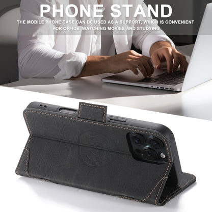 For iPhone 16 Pro Max SUTENI J07 Multifunctional Horizontal Flip Magsafe Leather Phone Case(Black) by Suteni