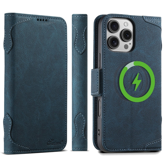 For iPhone 16 Pro Max SUTENI J07 Multifunctional Horizontal Flip Magsafe Leather Phone Case(Blue) by Suteni