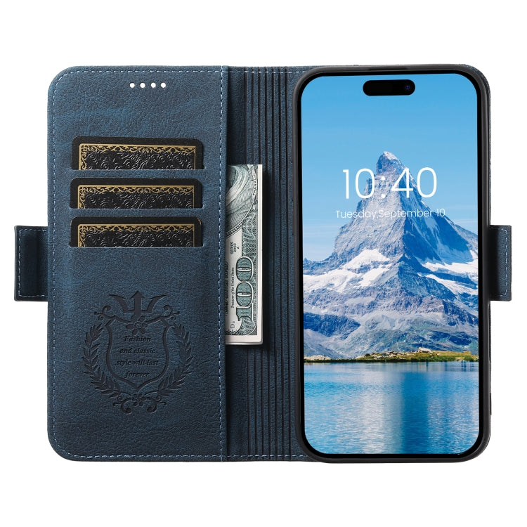 For iPhone 16 Pro Max SUTENI J07 Multifunctional Horizontal Flip Magsafe Leather Phone Case(Blue) by Suteni