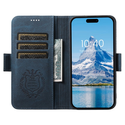 For iPhone 16 Pro Max SUTENI J07 Multifunctional Horizontal Flip Magsafe Leather Phone Case(Blue) by Suteni