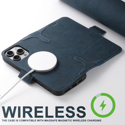 For iPhone 16 Pro Max SUTENI J07 Multifunctional Horizontal Flip Magsafe Leather Phone Case(Blue) by Suteni