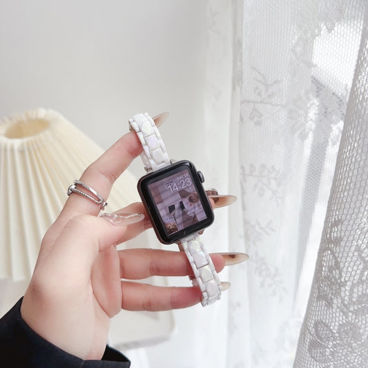 For Apple Watch Series 9 45mm Laser PC Colorful 12mm Slim Watch Band(White) by bashfashion