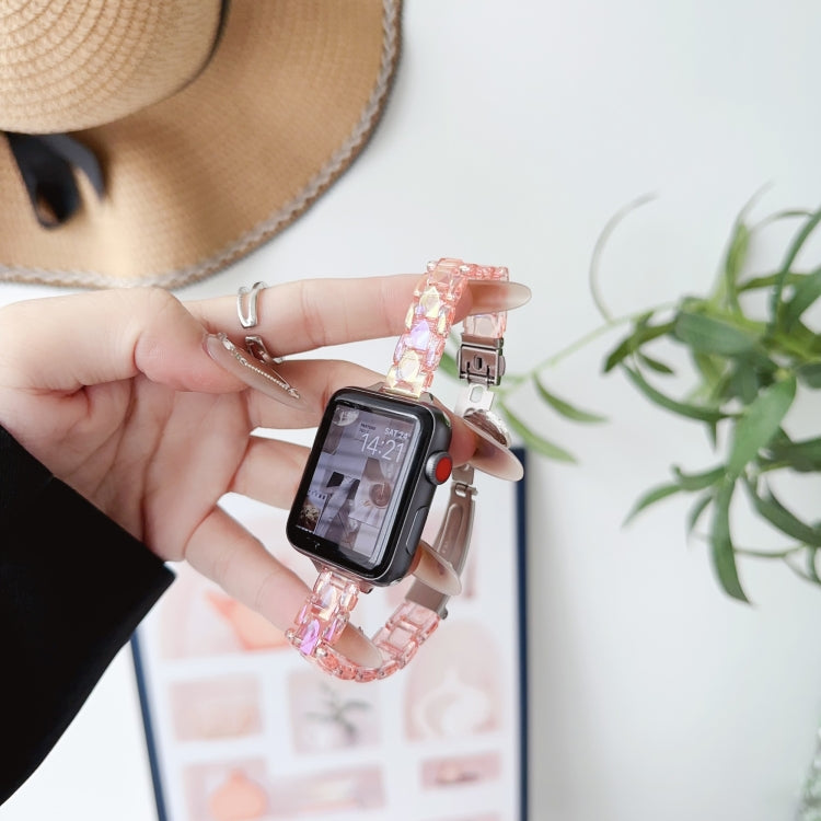 For Apple Watch Series 8 41mm Laser PC Colorful 12mm Slim Watch Band(Pink) by bashfashion