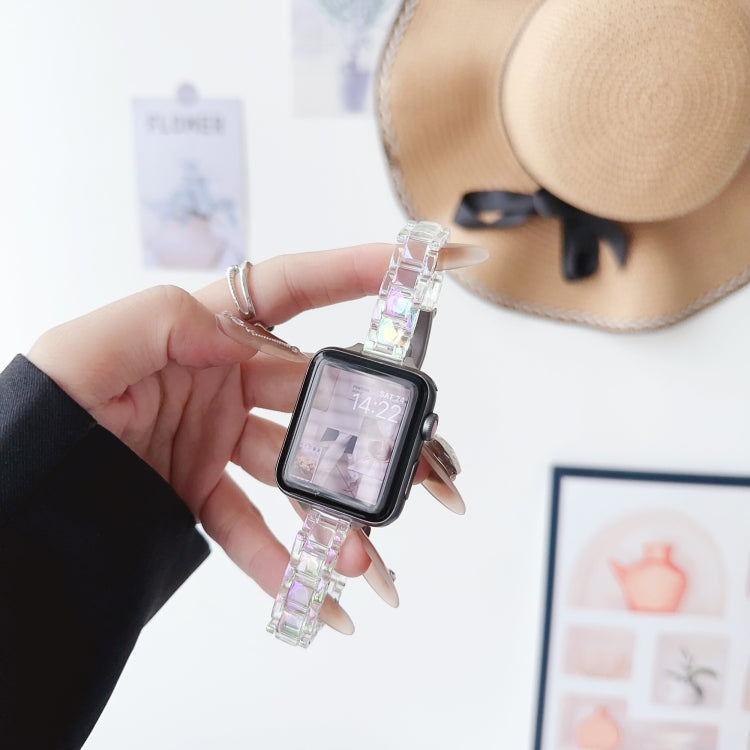For Apple Watch Series 8 41mm Laser PC Colorful 12mm Slim Watch Band(Transparent) by bashfashion
