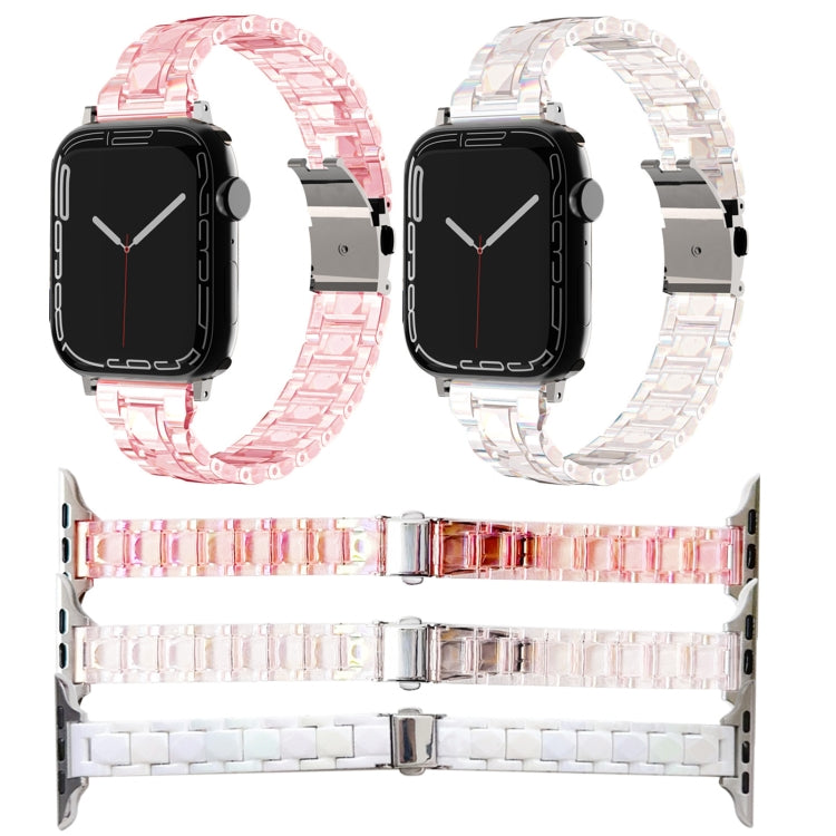 For Apple Watch Series 8 45mm Laser PC Colorful 12mm Slim Watch Band(Transparent) by bashfashion